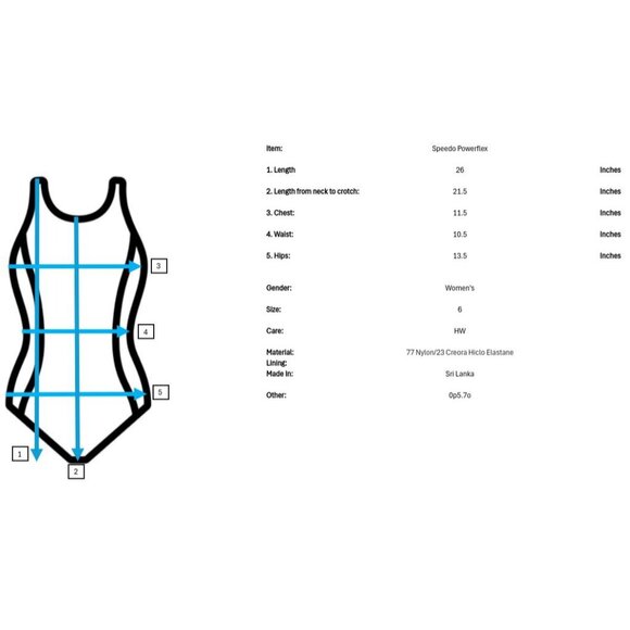 NWT Speedo Powerflex One Piece Swimsuit Womens 6 Ultraback Moderate Cut Black - Picture 9 of 9